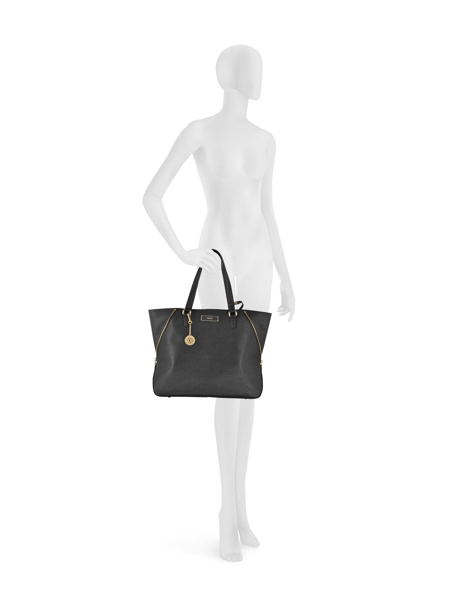 Lyst Dkny Bryant Park Saffiano Large Zip Tote in Black
