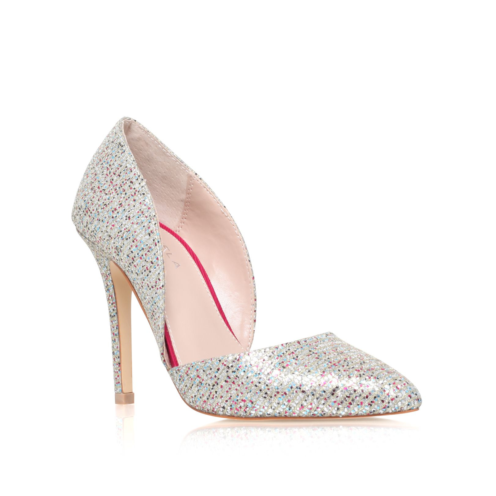 Carvela Kurt Geiger Lexi High Heel Court Shoes in Silver