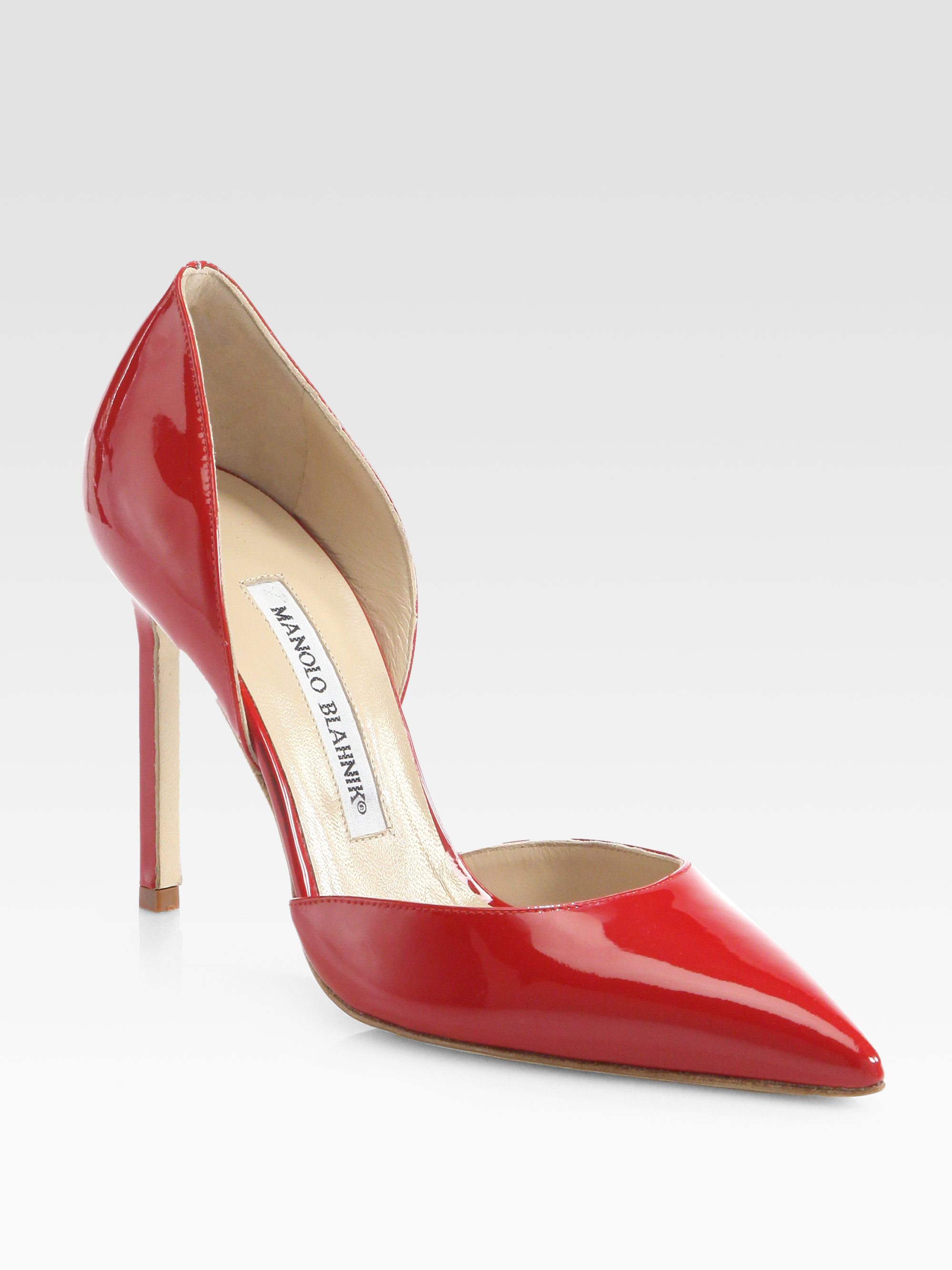 Manolo Blahnik Tayler Patent Leather D'orsay Pumps in Red Patent (Red