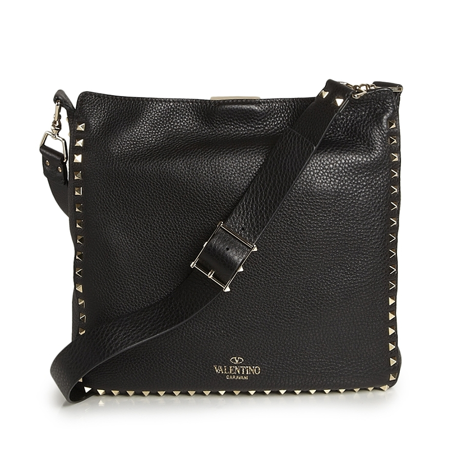 Valentino Rockstud Messenger in Black | Lyst