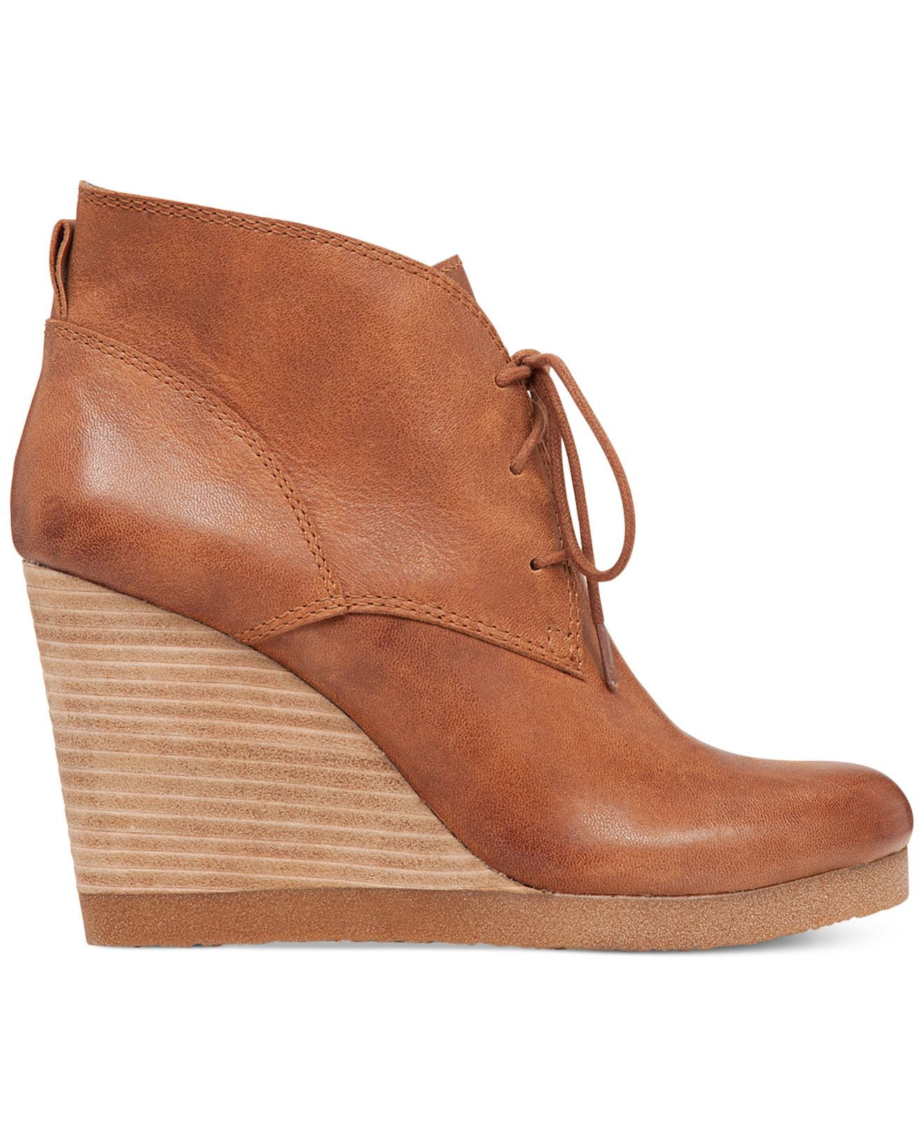 Lyst - Lucky Brand Women's Taheeti Lace-up Wedge Booties in Brown
