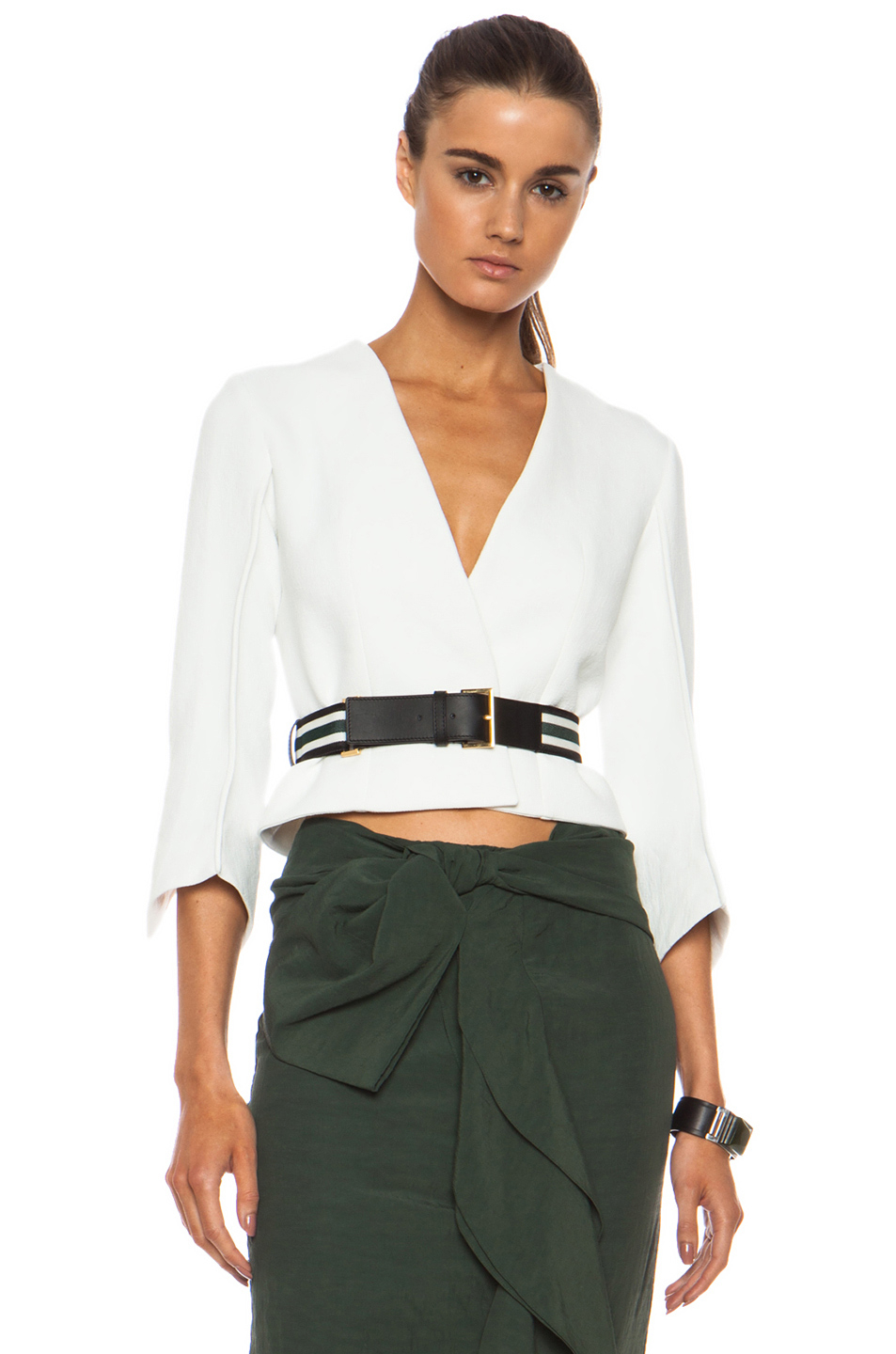 Lyst Marni Cropped Polyblend Jacket in White