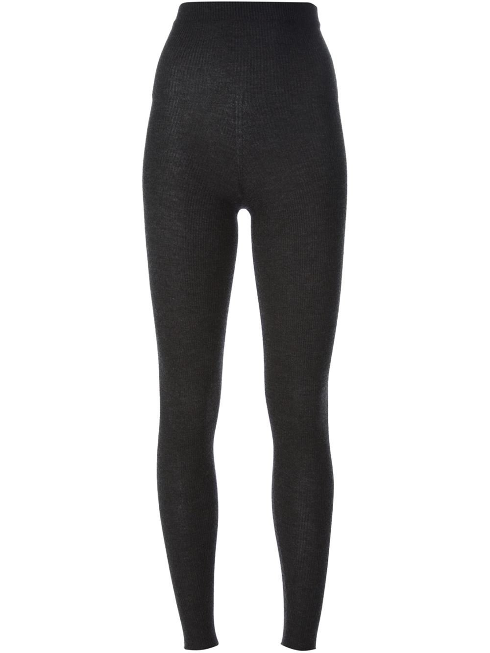 Dolce & Gabbana Ribbed Leggings in Gray (grey) | Lyst