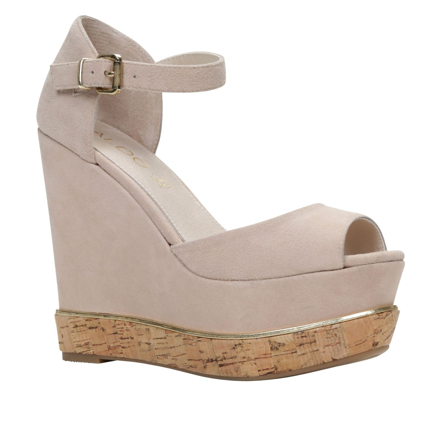 Aldo Haelille Ankle Strap Wedge Sandals in Gray (Neutral) | Lyst