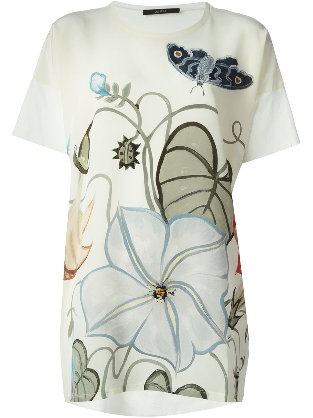 Gucci Butterfly Print Top in White | Lyst