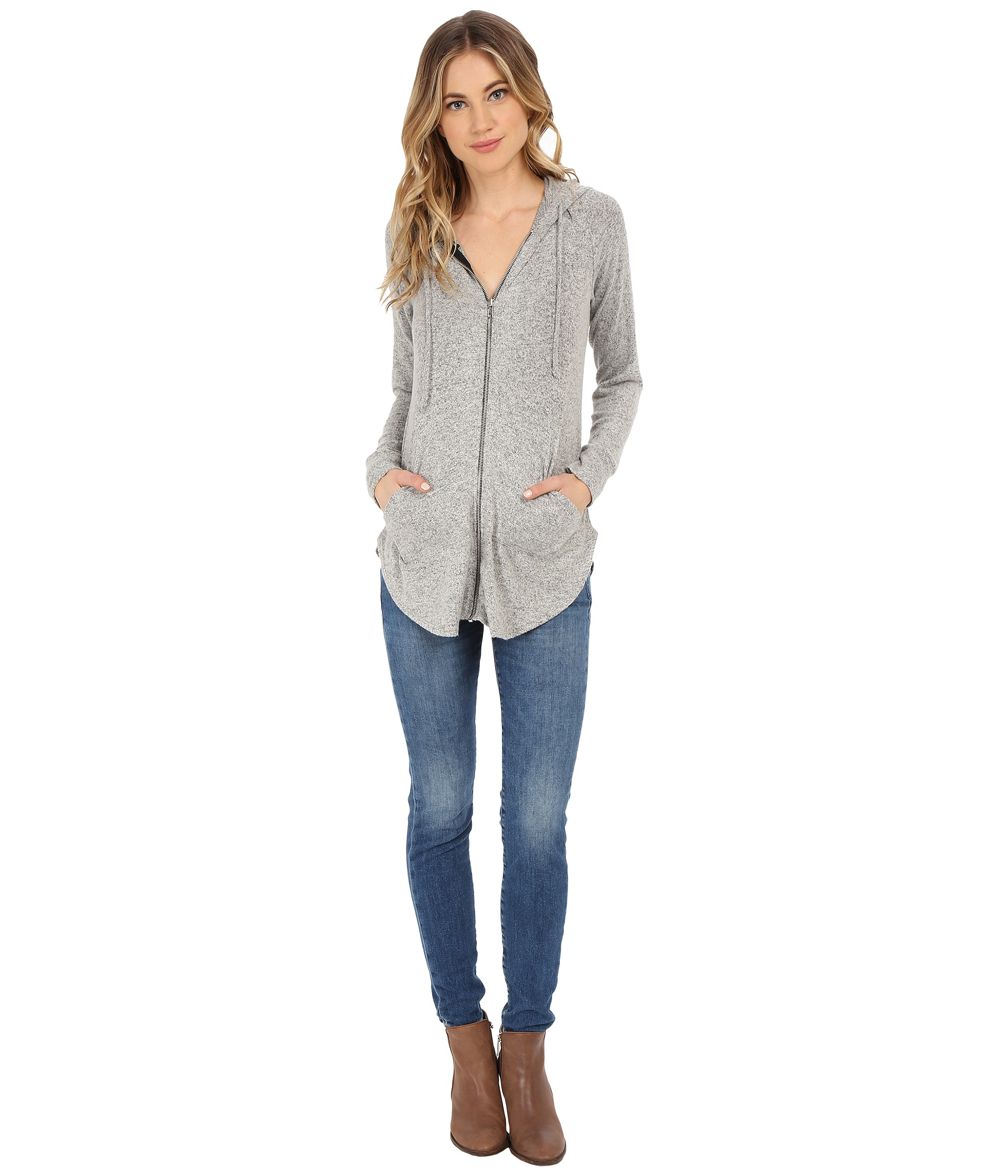 Culture phit Jaeda Comfy Zipup Hoodie in Gray Lyst