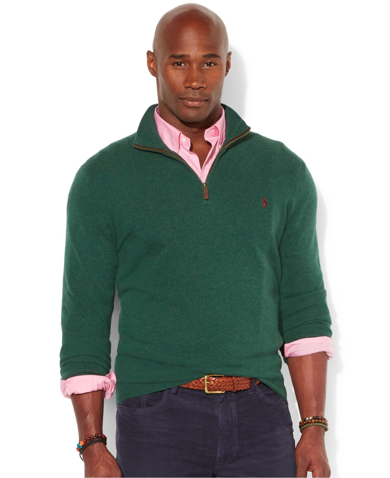 Polo ralph lauren Big And Tall Loryelle Wool-Blend Quarter Zip Sweater ...