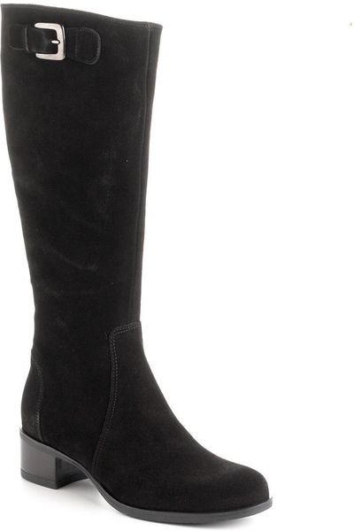 La Canadienne Hannah Suede Riding Boots in Black | Lyst