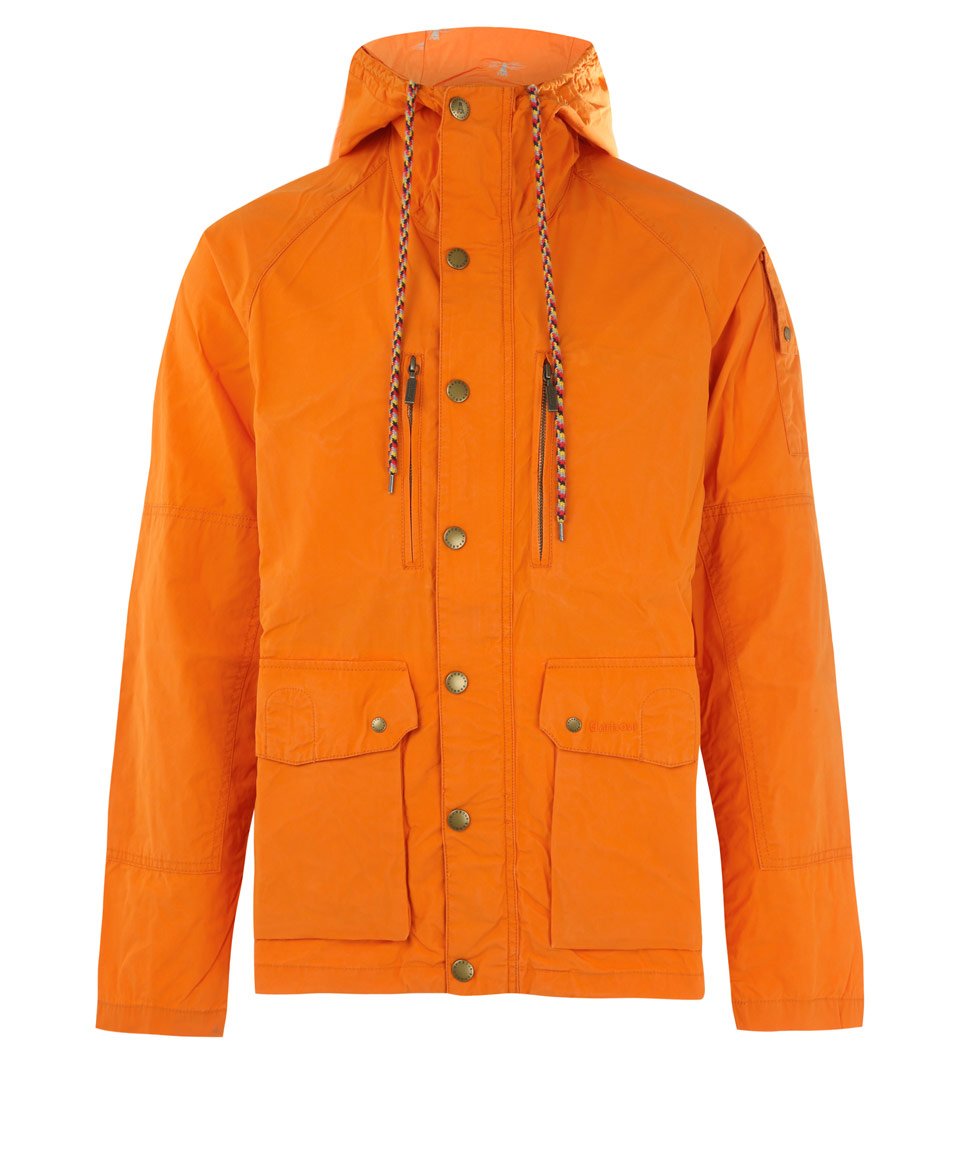 Barbour Orange Helmswater Hooded Jacket in Orange for Men | Lyst