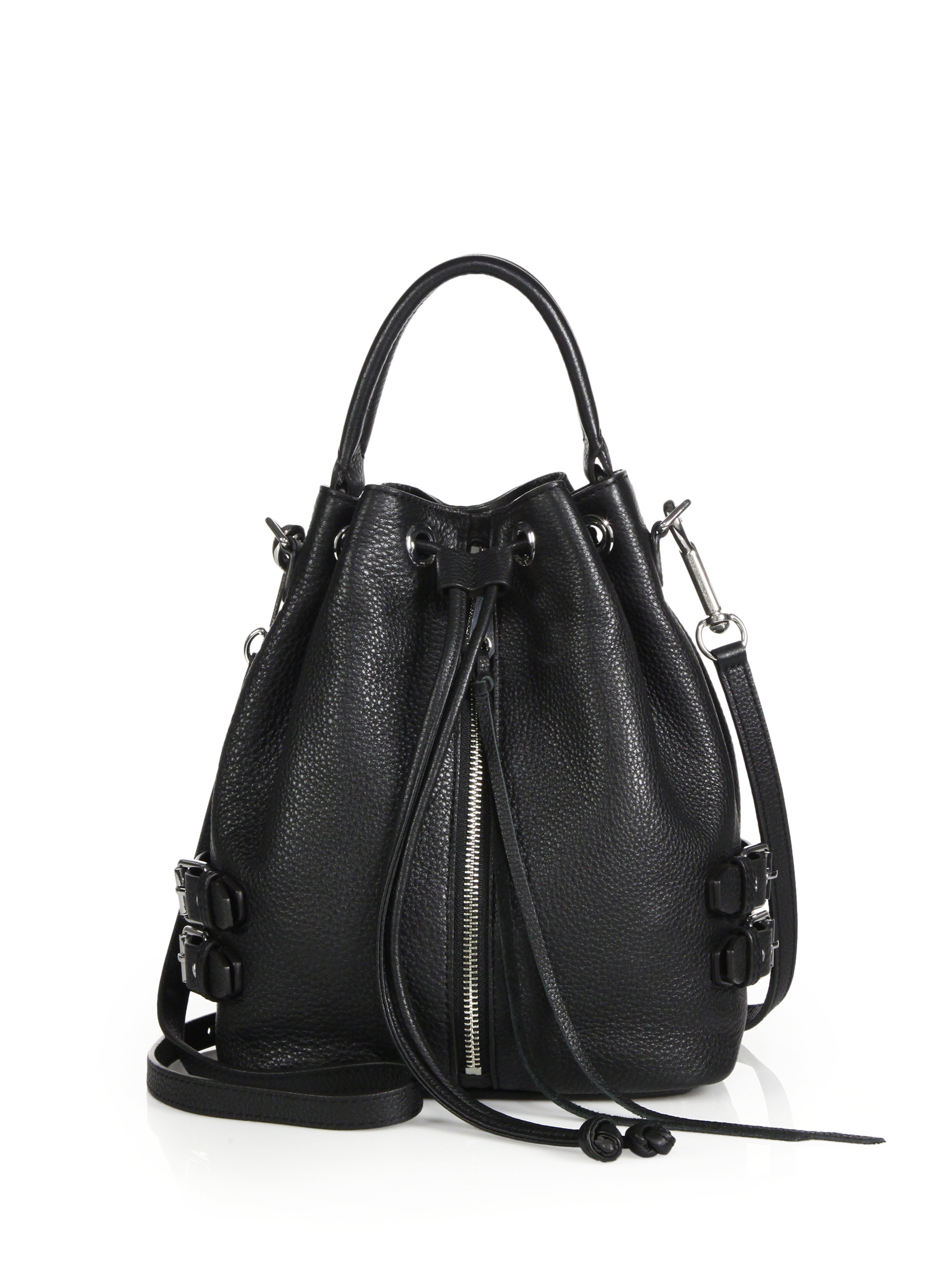 Rebecca minkoff Moto Bucket Bag in Black | Lyst