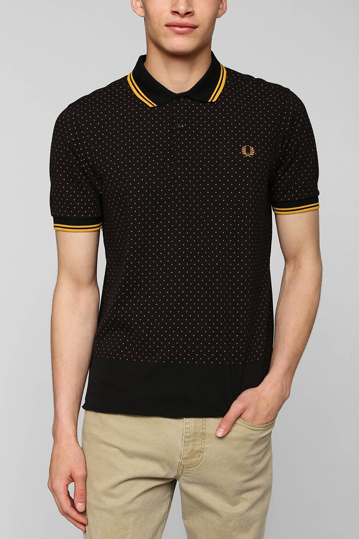 Lyst Fred Perry Polka dot  Polo Shirt  For Men in Black  