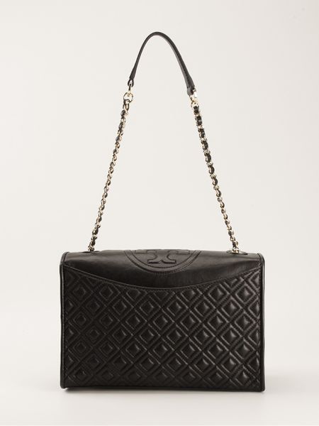 Tory Burch Quilted Shoulder Bag in Black | Lyst