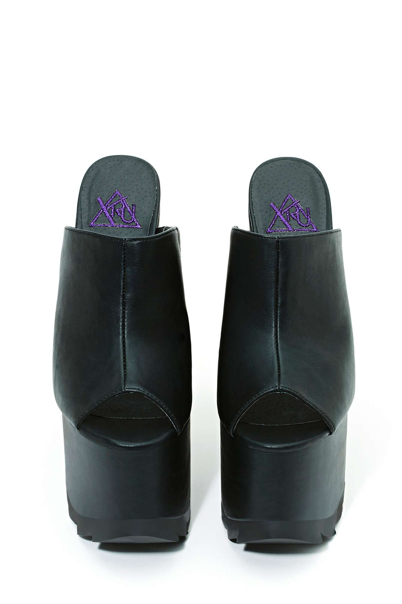 black platform mule