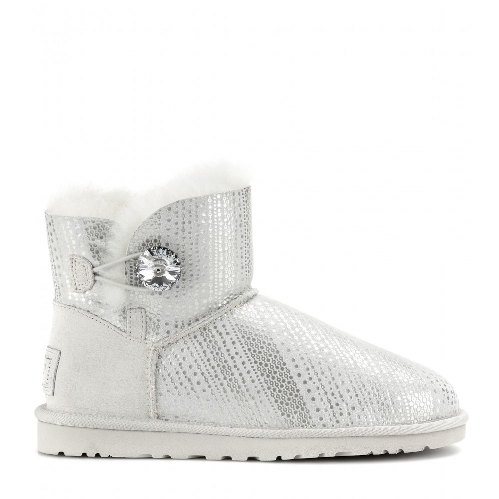 Lyst - Ugg Mini Bailey Button Bling Shearlinglined Boots in Metallic