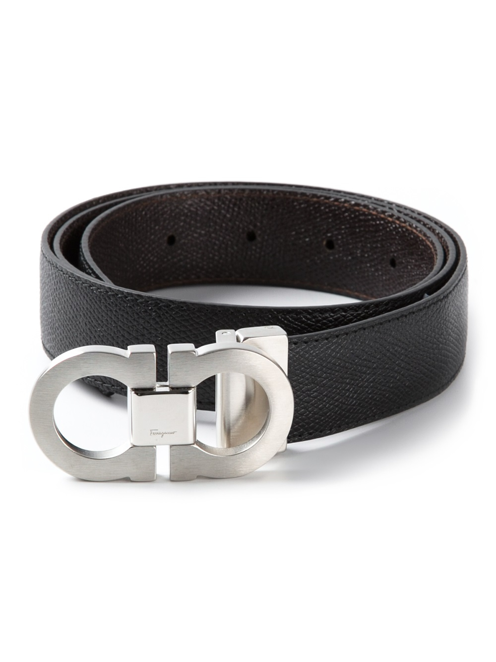 Lyst - Ferragamo Grainy Belt in Black for Men