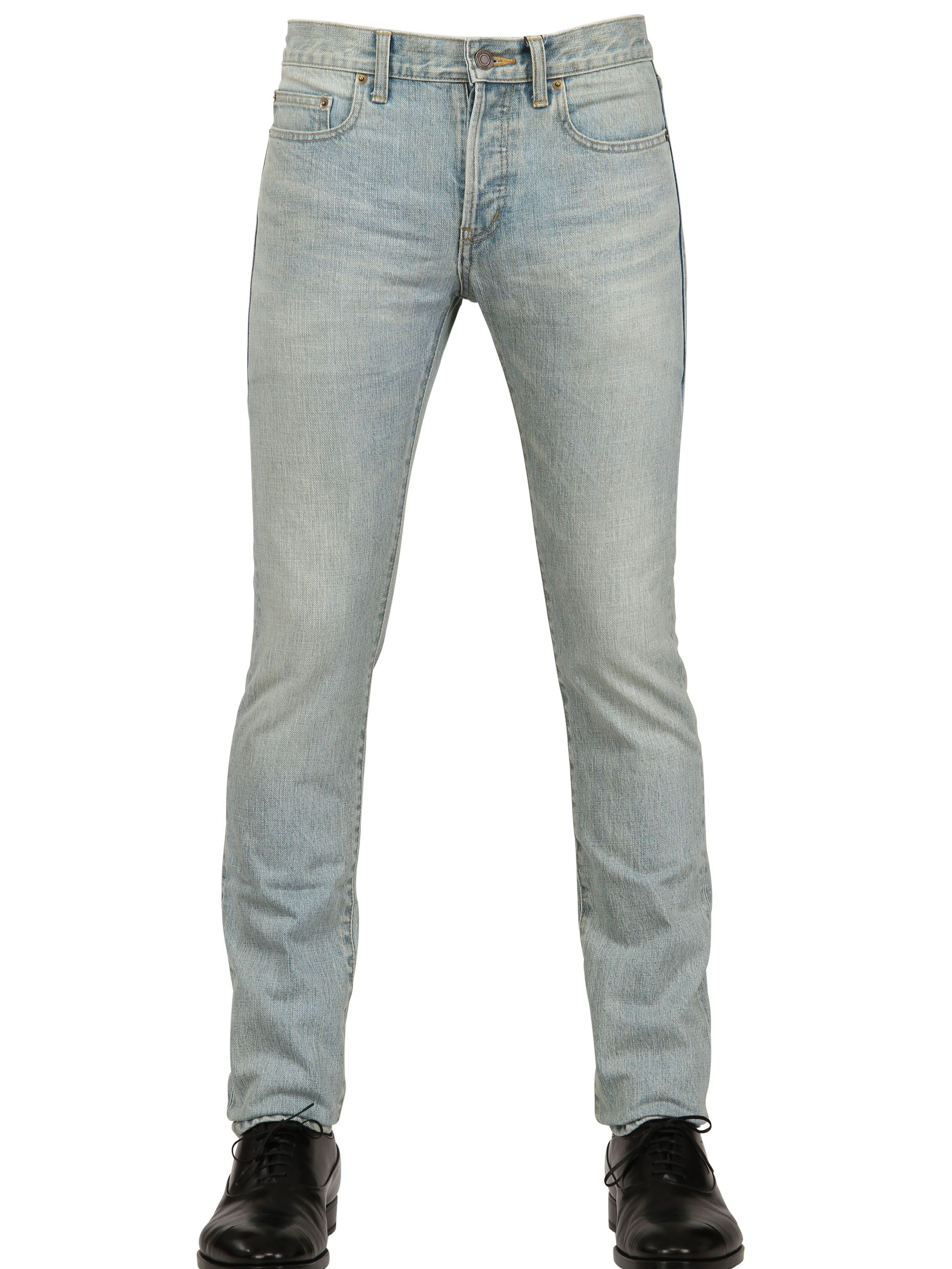 Lyst - Saint Laurent 17.5cm Heavy Stone Washed Jeans in Blue for Men