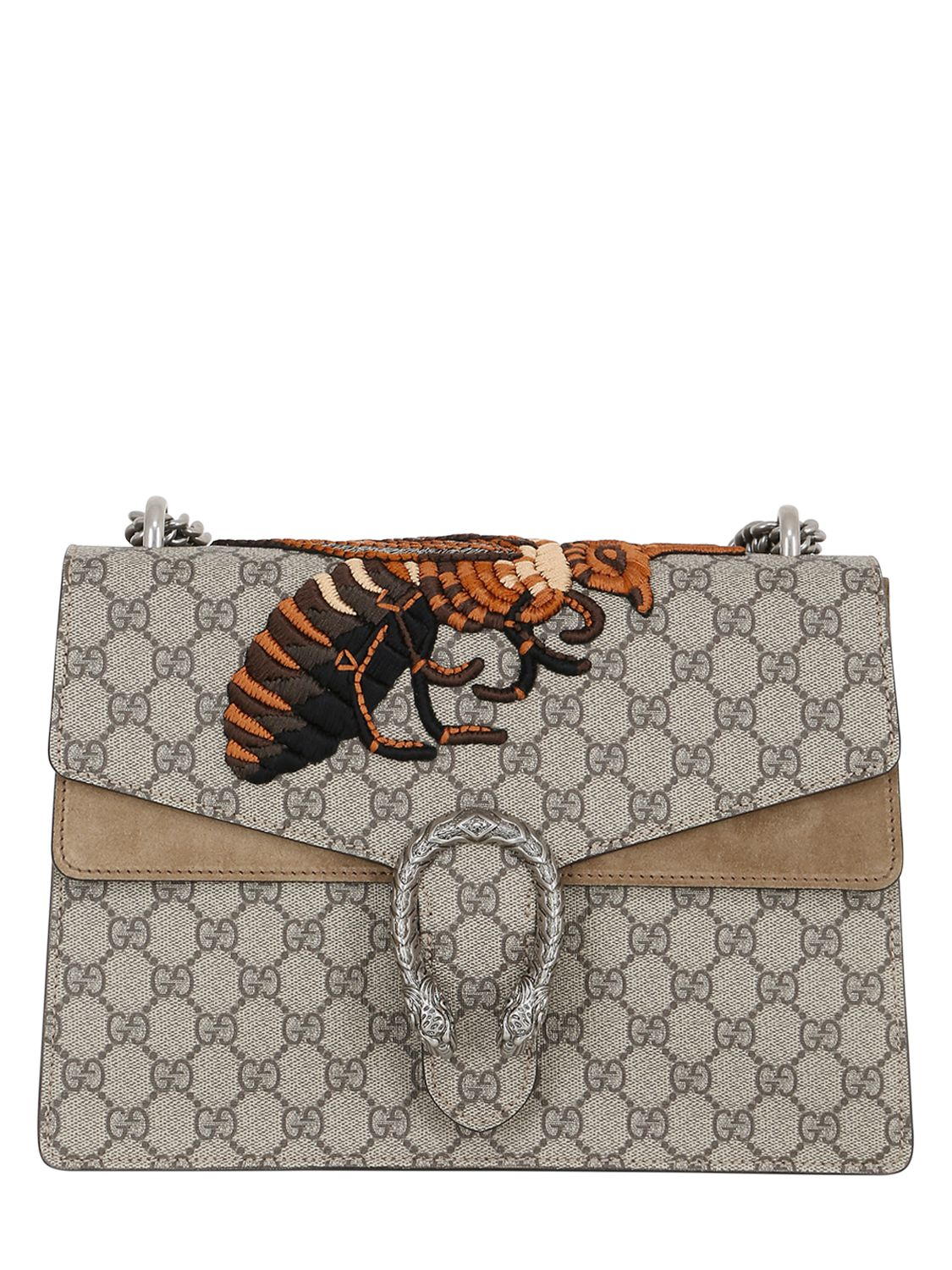 Lyst - Gucci Gg Supreme Bee Embroidered Canvas Bag in Natural