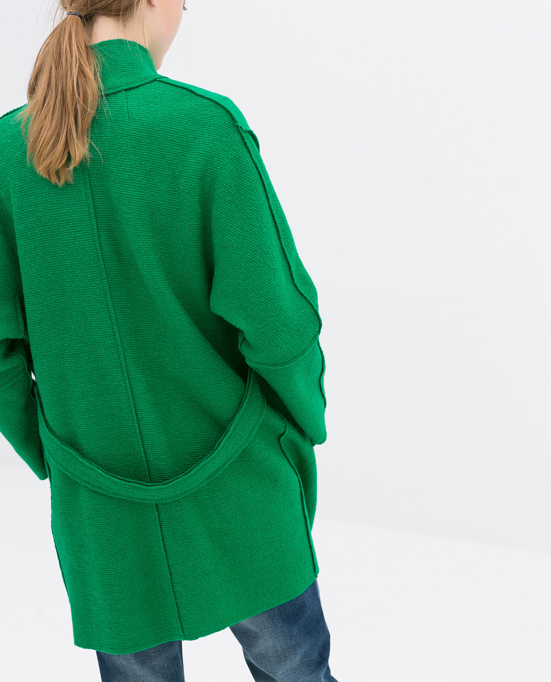 Zara Wool Coat in Green | Lyst