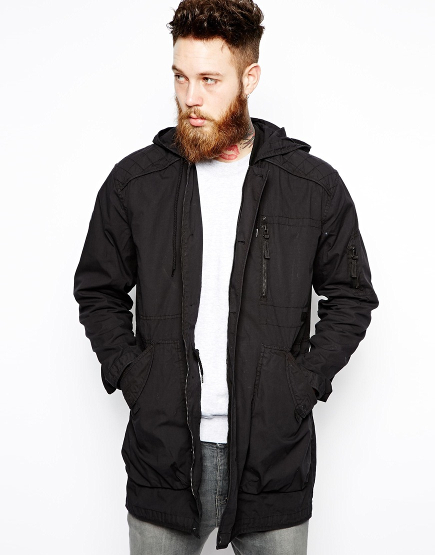 Asos Hooded iParkai Jacket in Black for iMeni Lyst