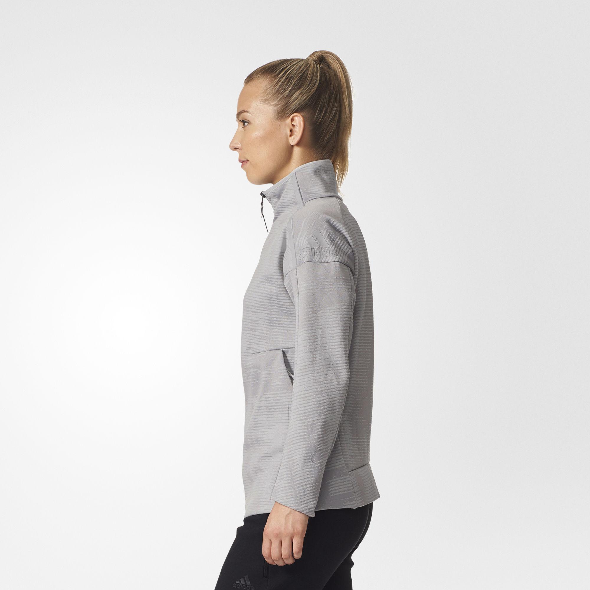 adidas Z.n.e. Pulse Jacquard Cover up in Gray Lyst adidas Z.n.e. Pulse Jacquard Cover up in Gray Lyst