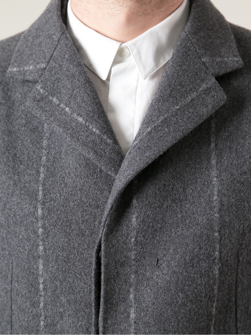 Lyst - Jil Sander Chalk Stripe Overcoat in Gray for Men