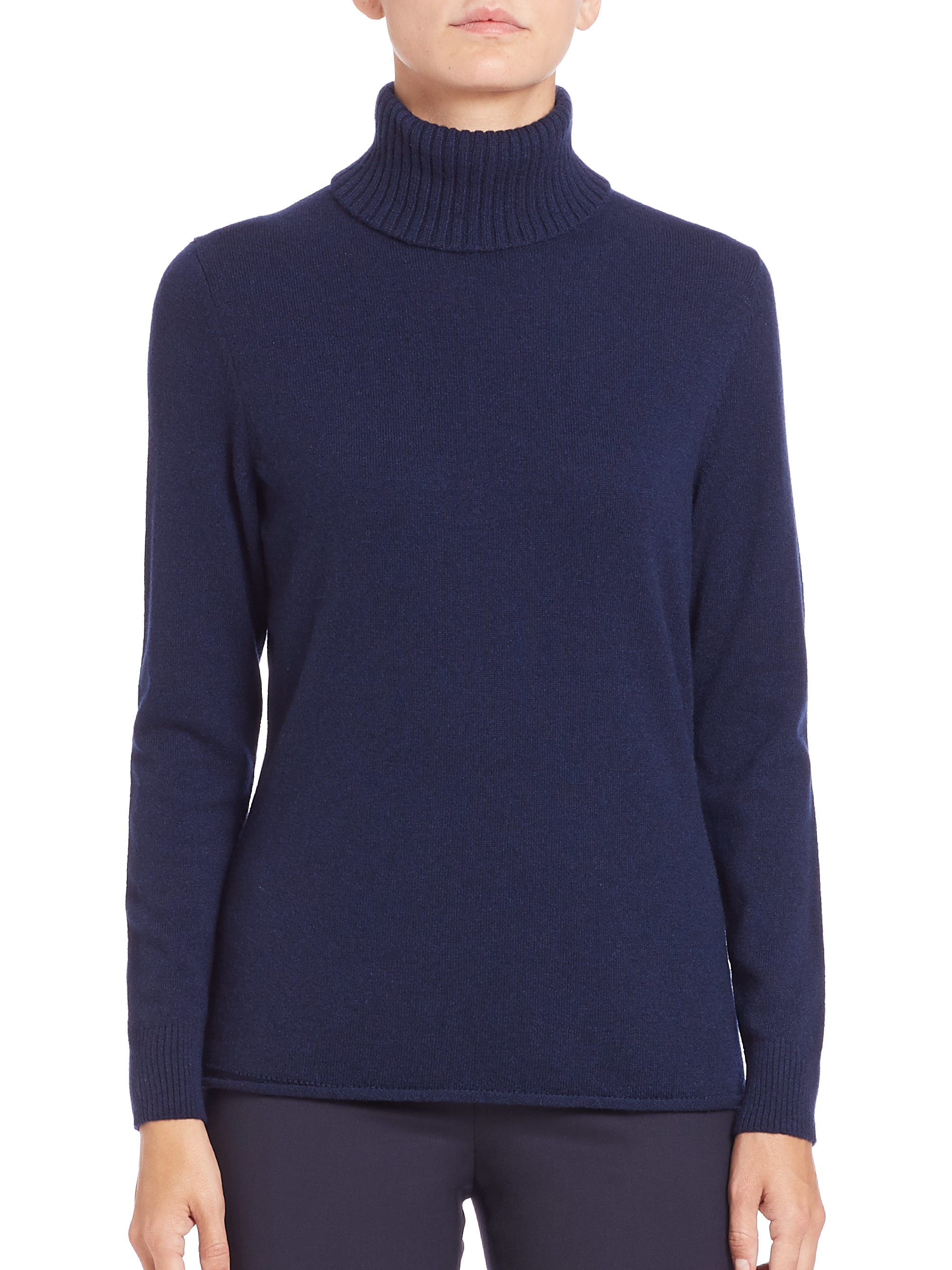 Lyst - Lafayette 148 New York Cashmere Turtleneck Sweater in Blue