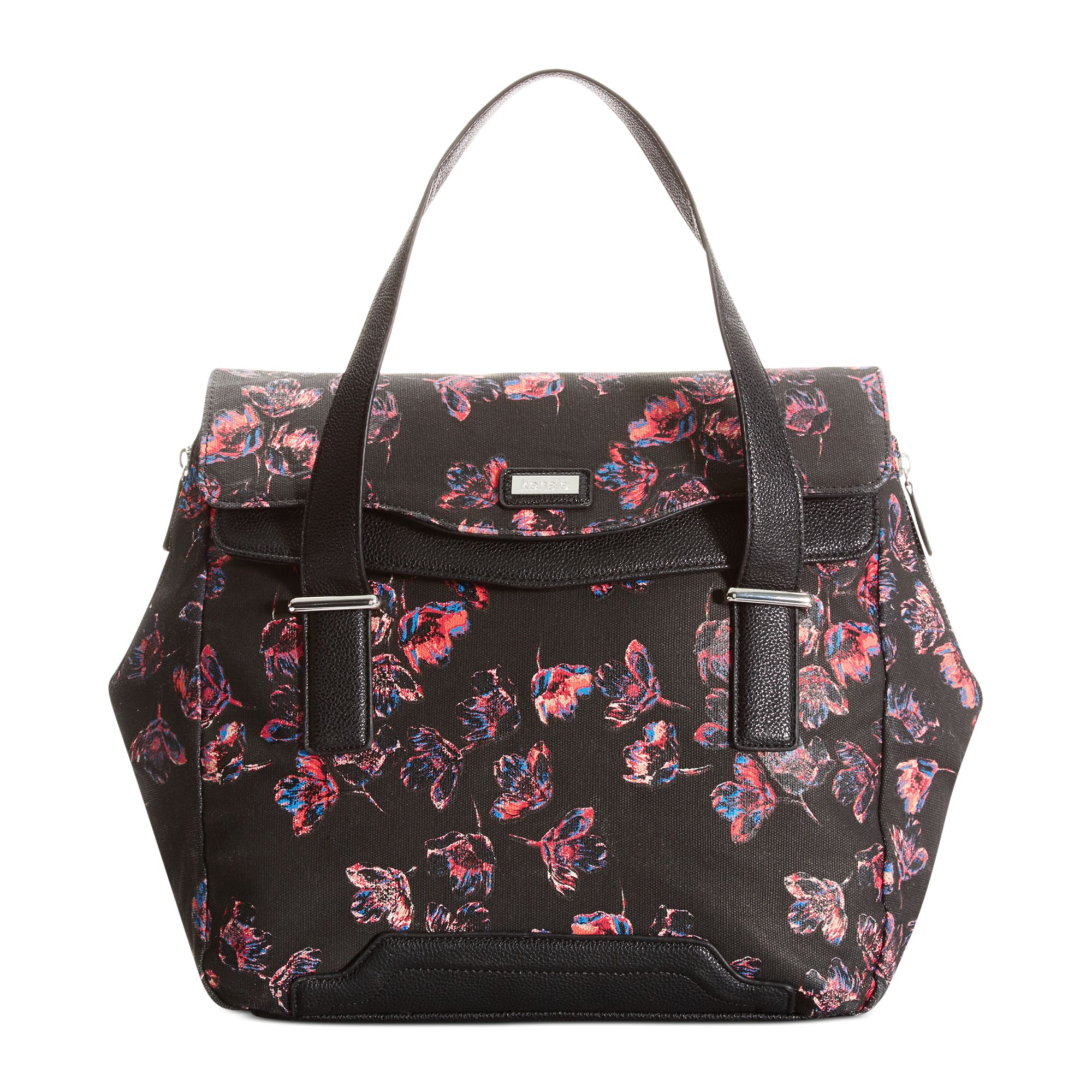 Kensie Printed Satchel in Black (Black Combo) | Lyst