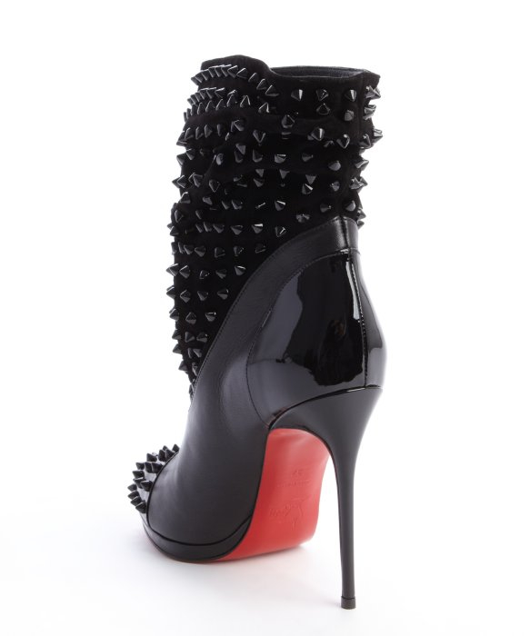 Christian Louboutin Spike-embellished Ankle Boots In Black