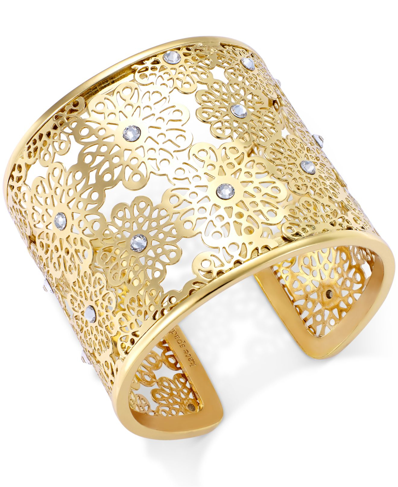 Lyst Kate Spade New York Goldtone Crystal Flower Cuff Bracelet in