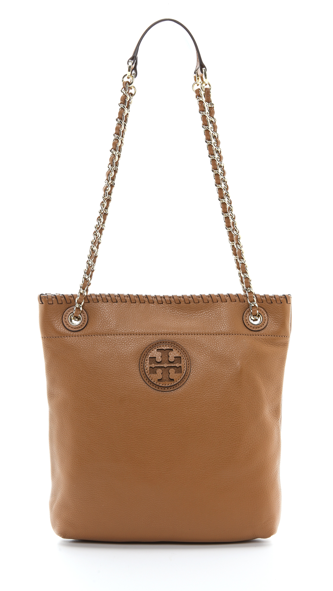 Tory burch Marion Book Bag - Black in Brown (Royal Tan) | Lyst