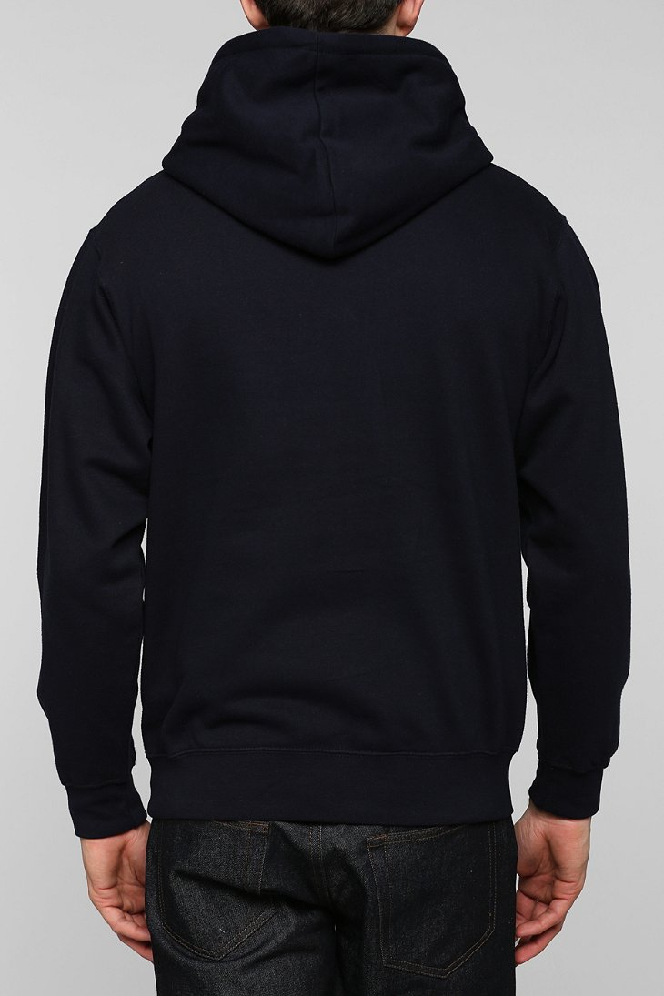 Urban outfitters Leader Backwards Pullover Hoodie Sweatshirt in Blue ...