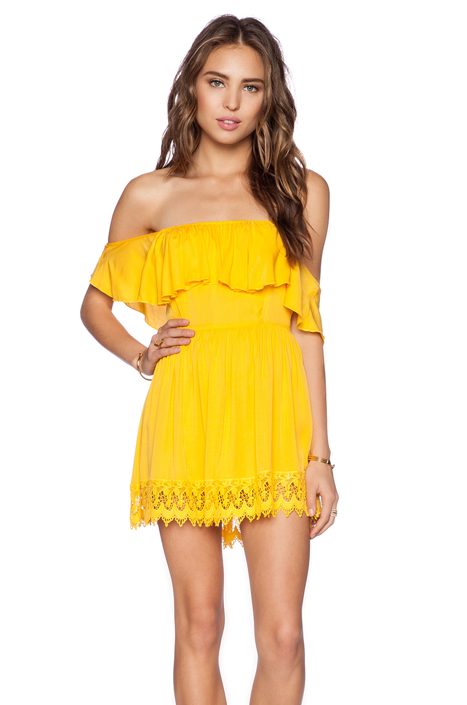 Lyst Lovers + Friends Dream Vacay Dress in Yellow