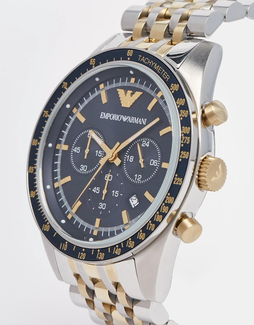 Emporio armani Tazio Chronograph Watch In Stainless Steel Ar6088 in Metallic for Men Lyst