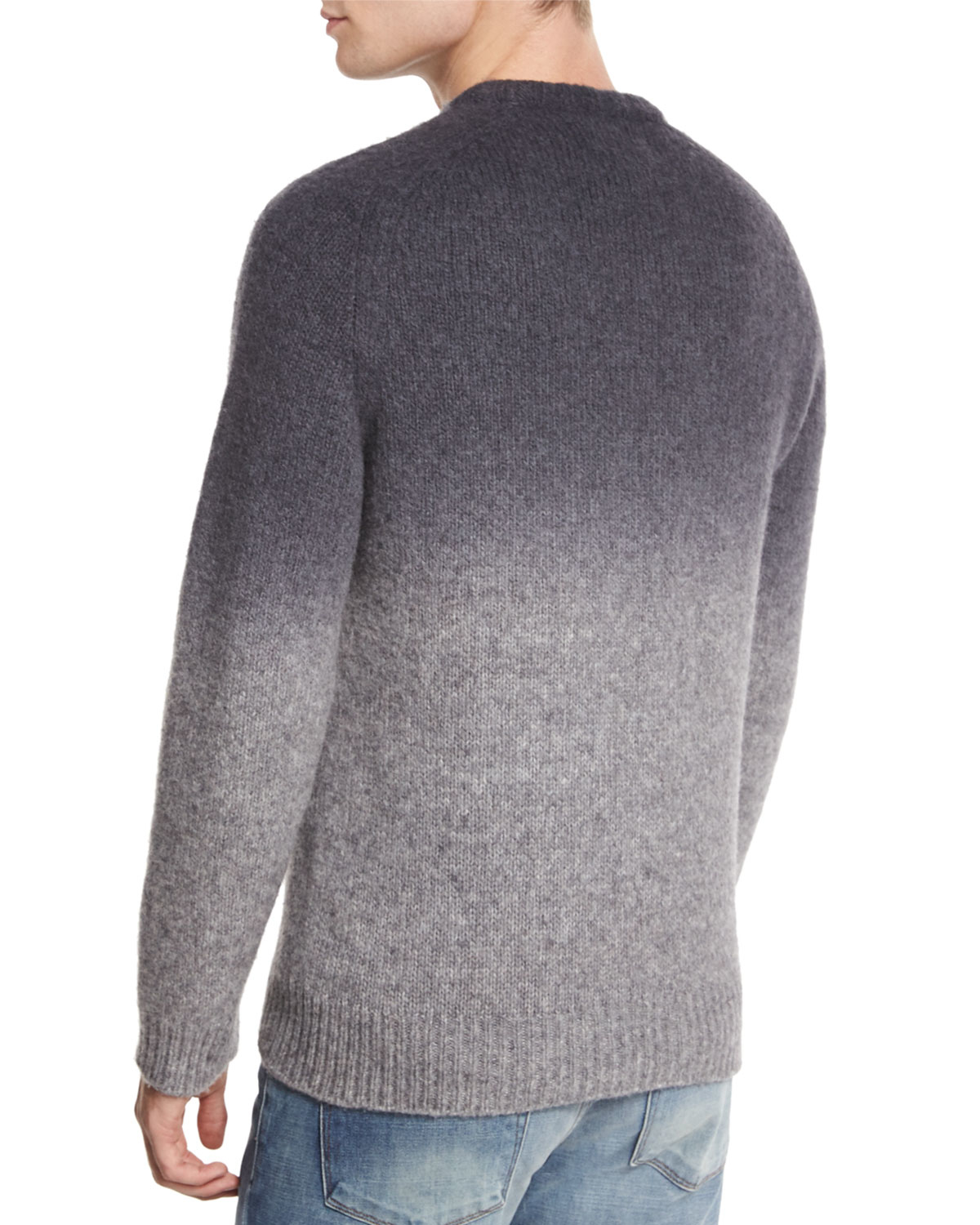 J brand Hayes Dip-dyed Merino Wool Sweater in Black for Men | Lyst