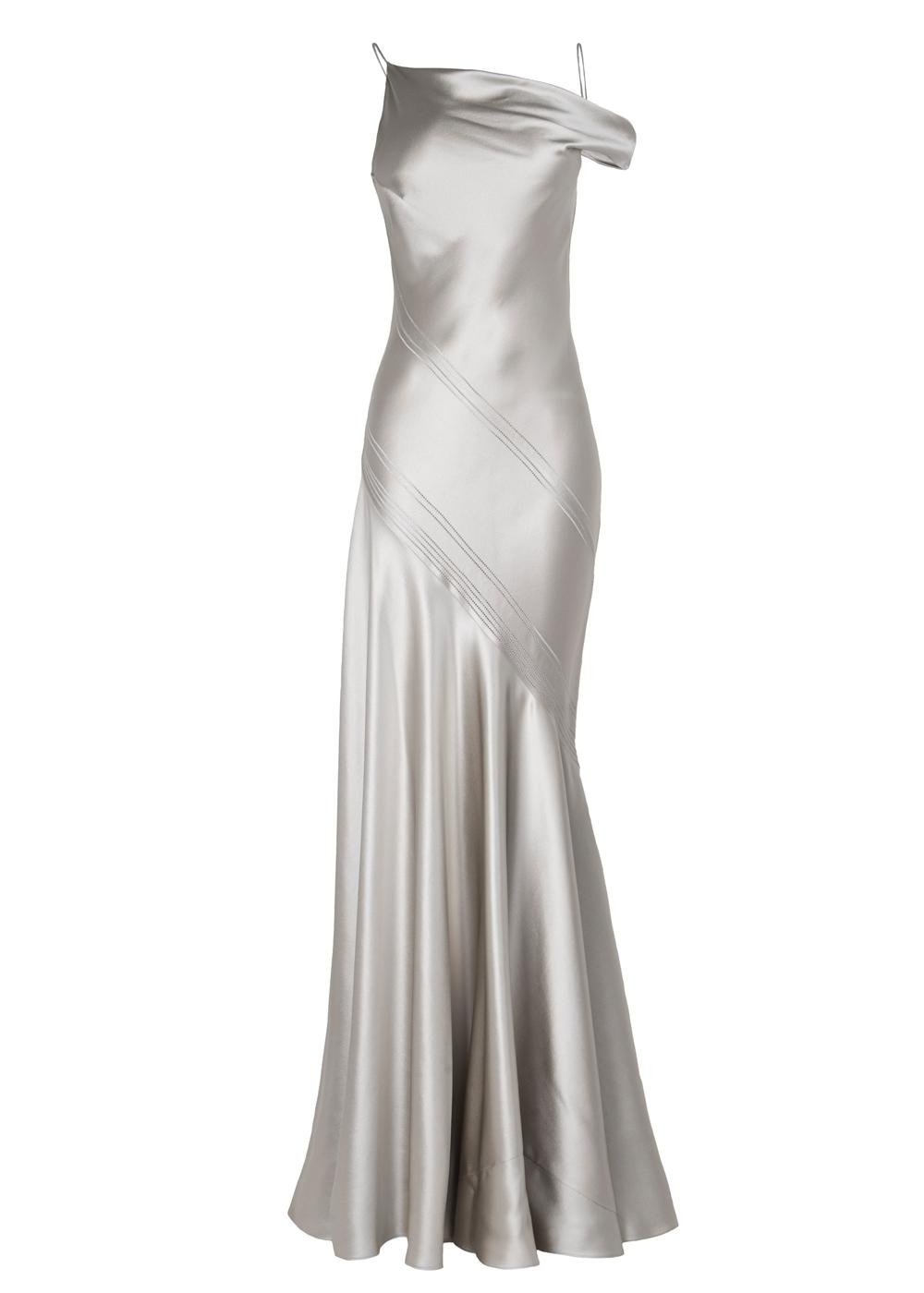 Amanda Wakeley Kinuli Satin Dress In Metallic Lyst Gallery