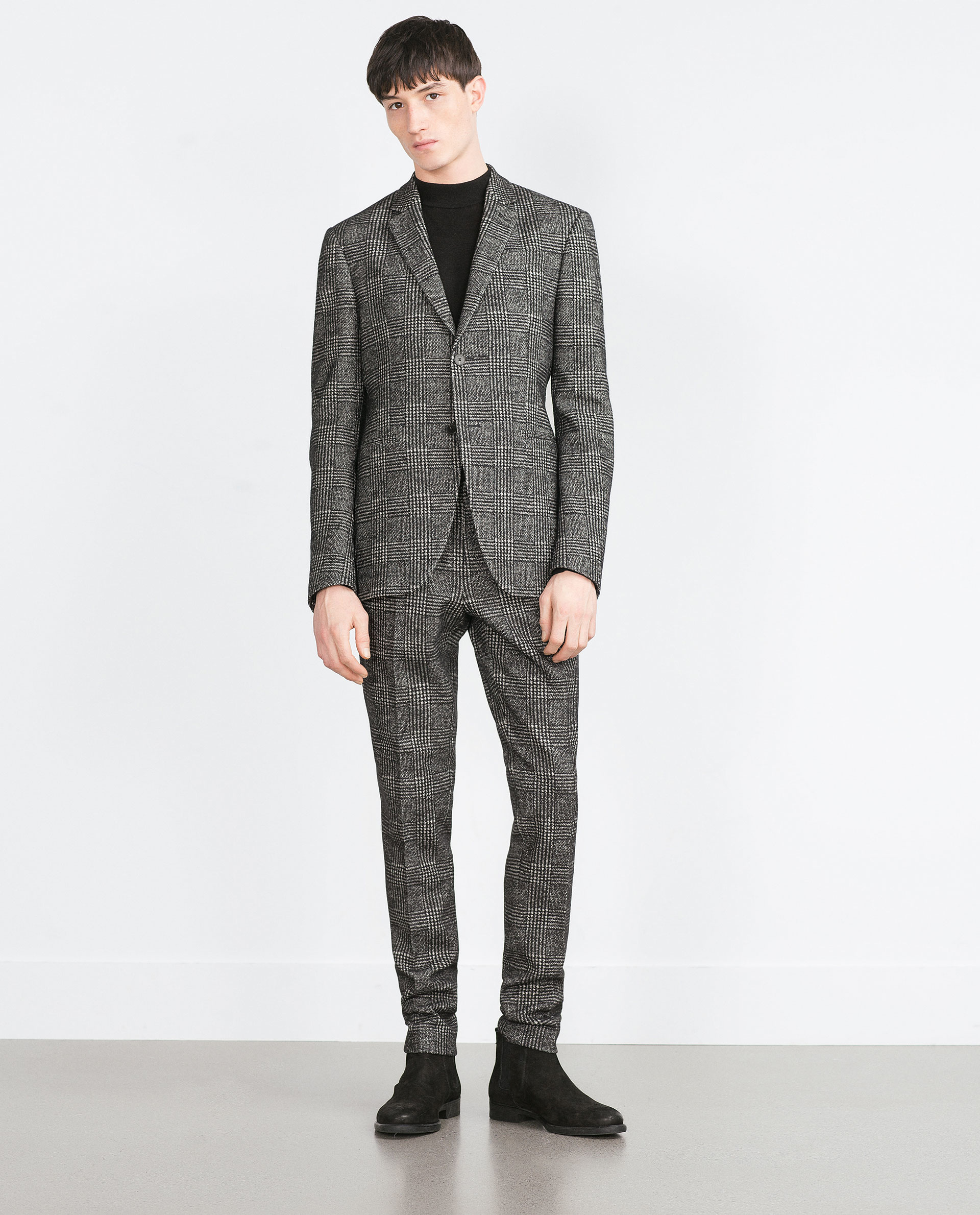 Zara Check Blazer in Black for Men | Lyst