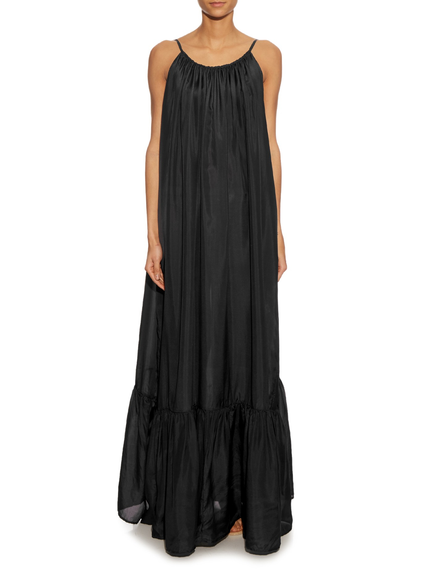 Lyst - Kalita Brigitte Silk-habotai Maxi Dress in Black