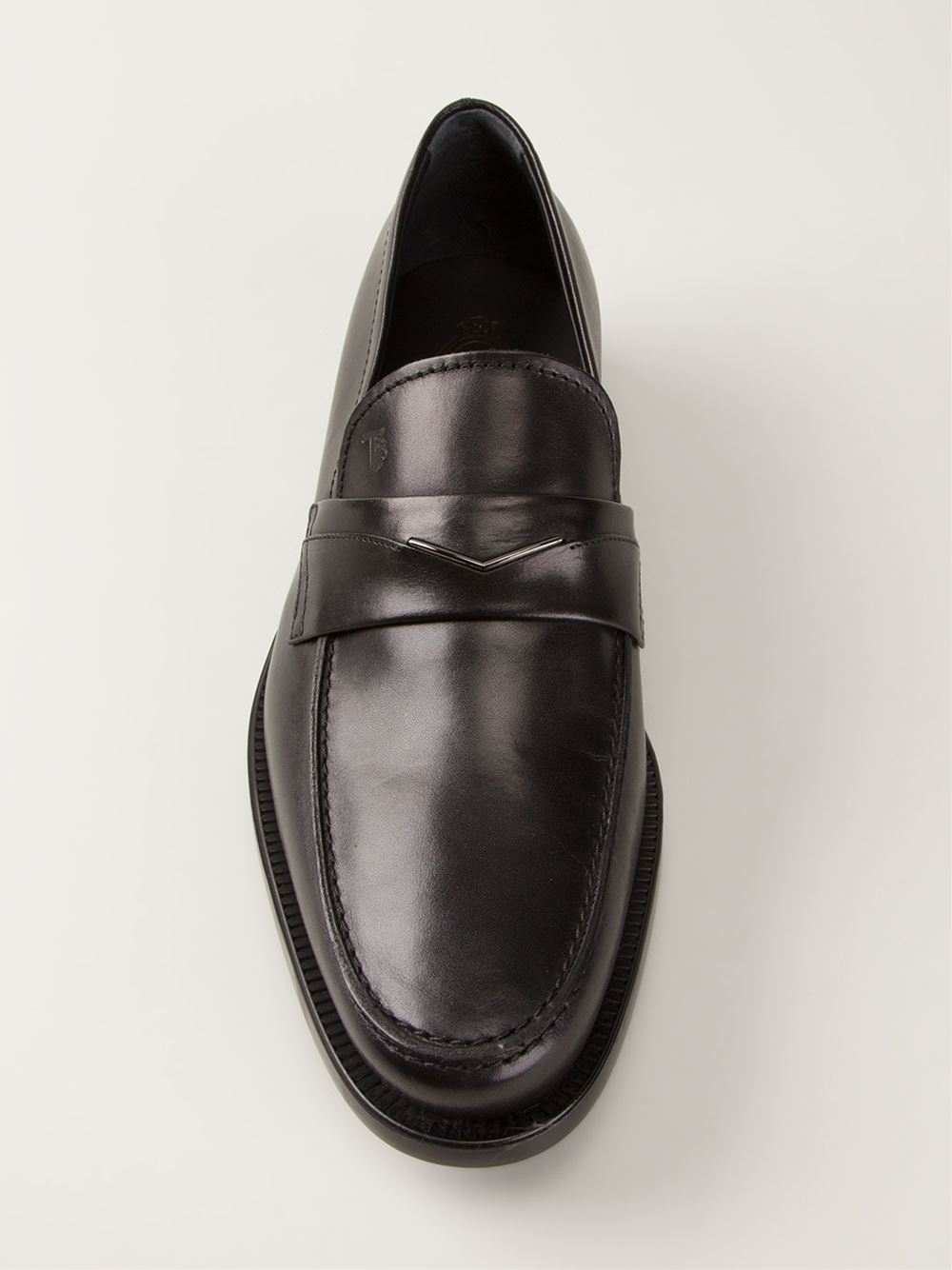 tods black loafers