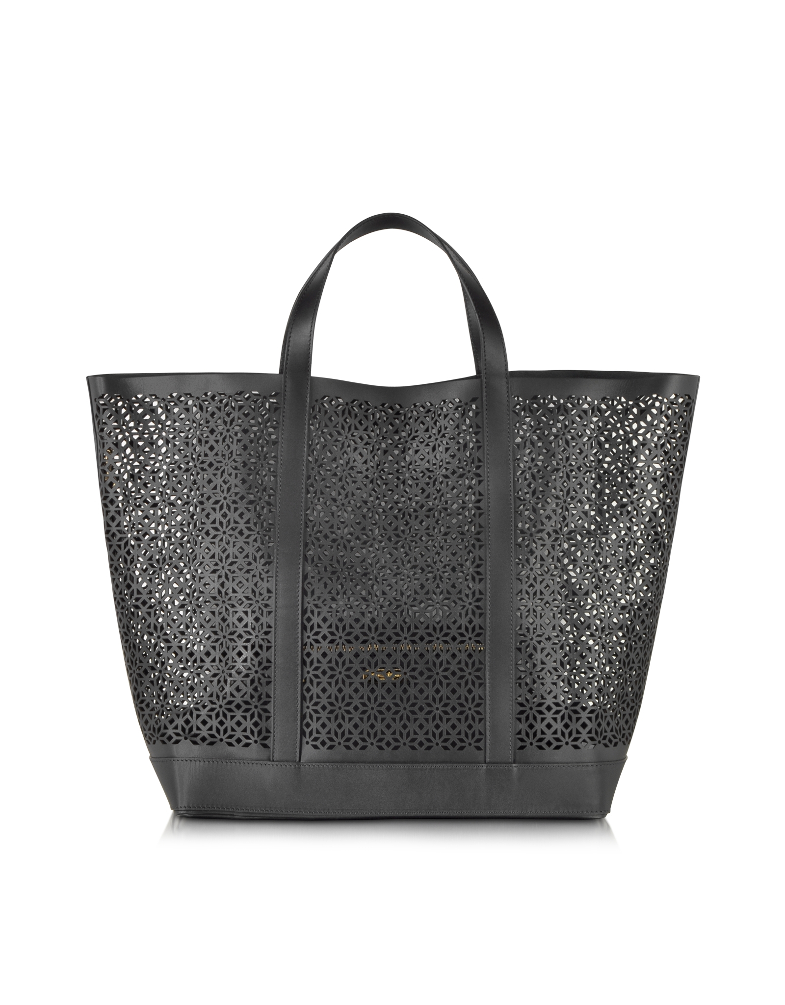 Lyst - Vanessa Bruno Le Cabas Large Perforated Leather Tote in Black