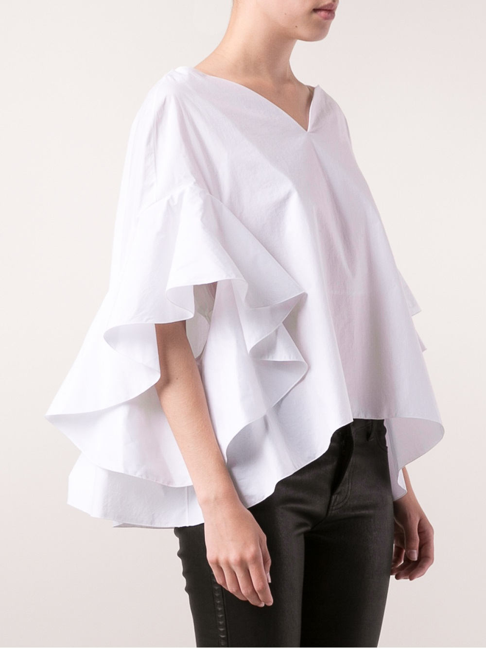 frilled white shirt