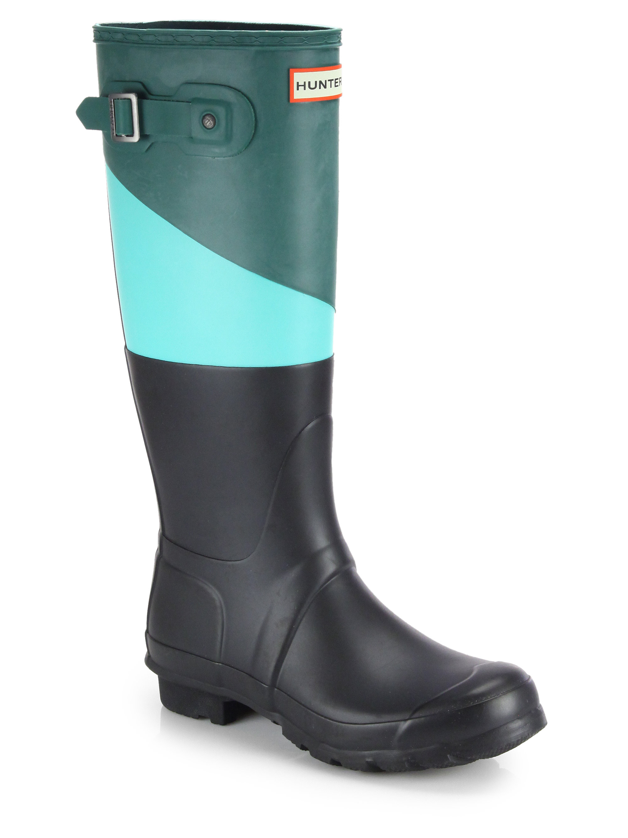color block hunter boots