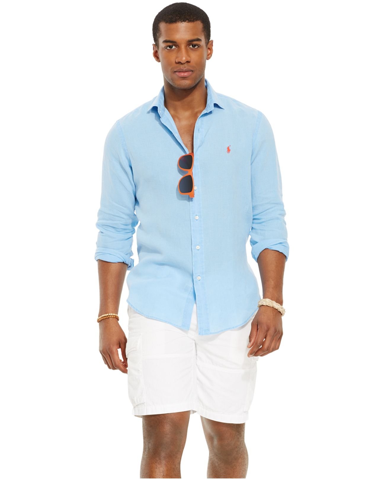 Lyst - Polo Ralph Lauren Linen Sport Shirt in Blue for Men