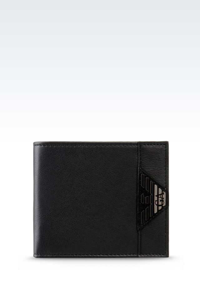 Lyst - Emporio Armani Bi-fold Wallet In Calfskin in Black for Men
