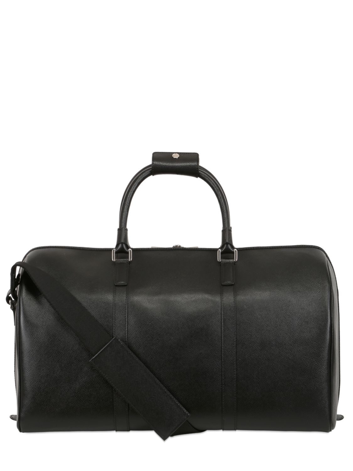 Lyst - Serapian Saffiano Leather Duffle Bag in Black for Men