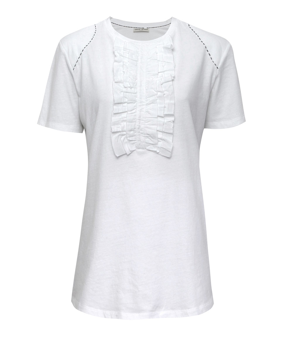 Ruffle bib T-shirt : Women shirts 