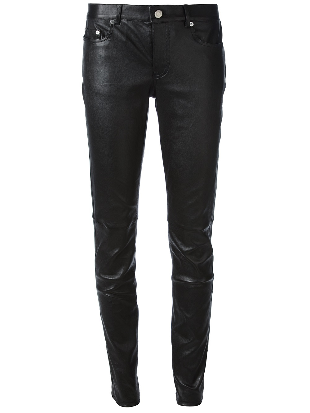 Lyst - Saint Laurent Lambskin Trousers in Black