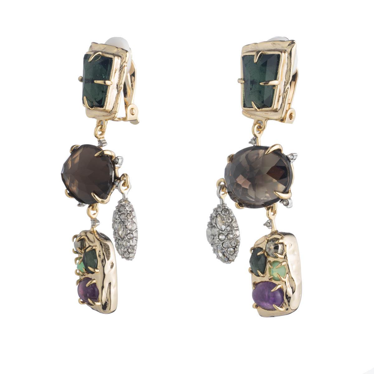 Lyst Alexis Bittar Multi Stone Rocky Chandelier Clip Earring You Gallery