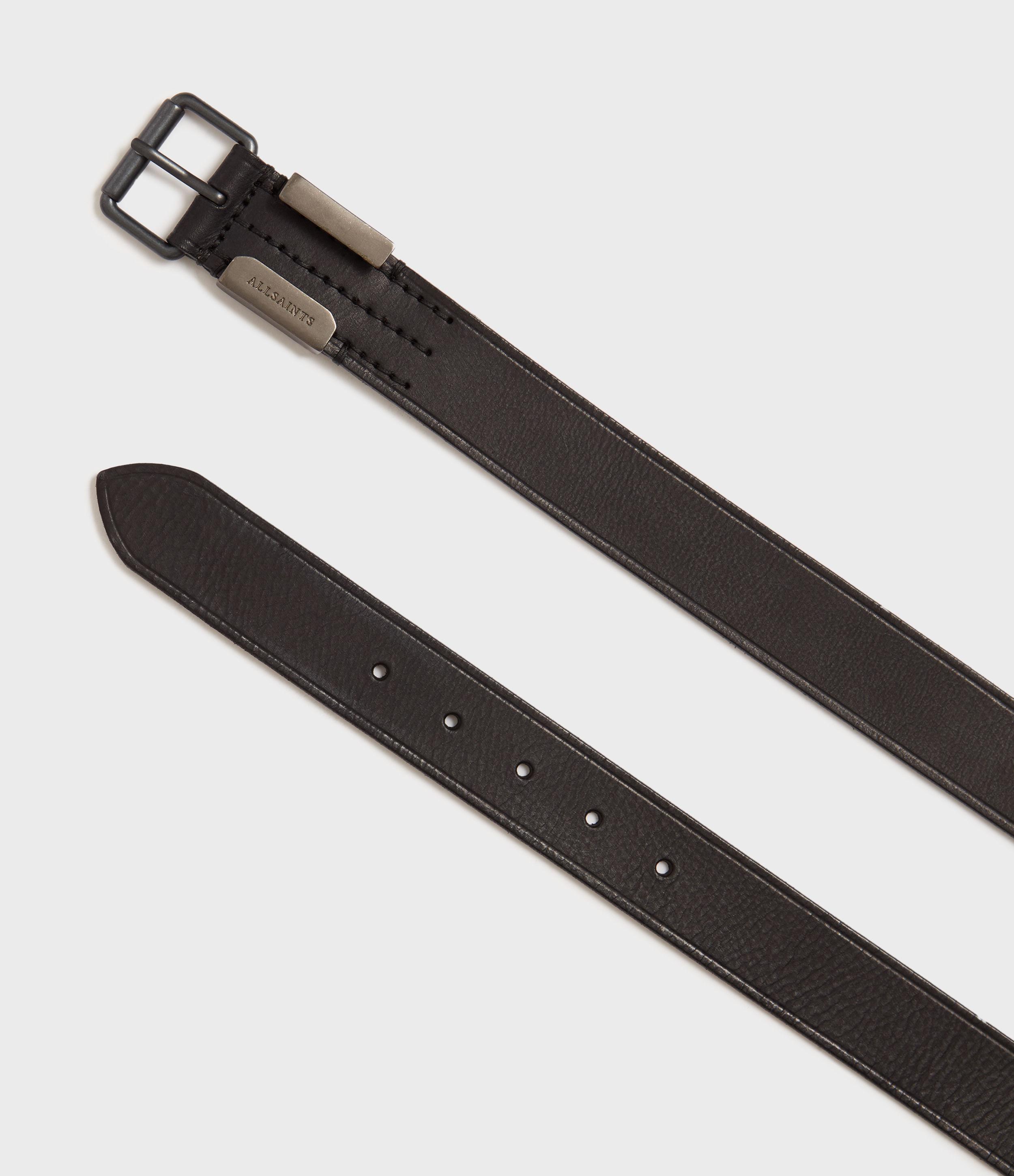 AllSaints Verge Leather Belt in Black for Men - Lyst