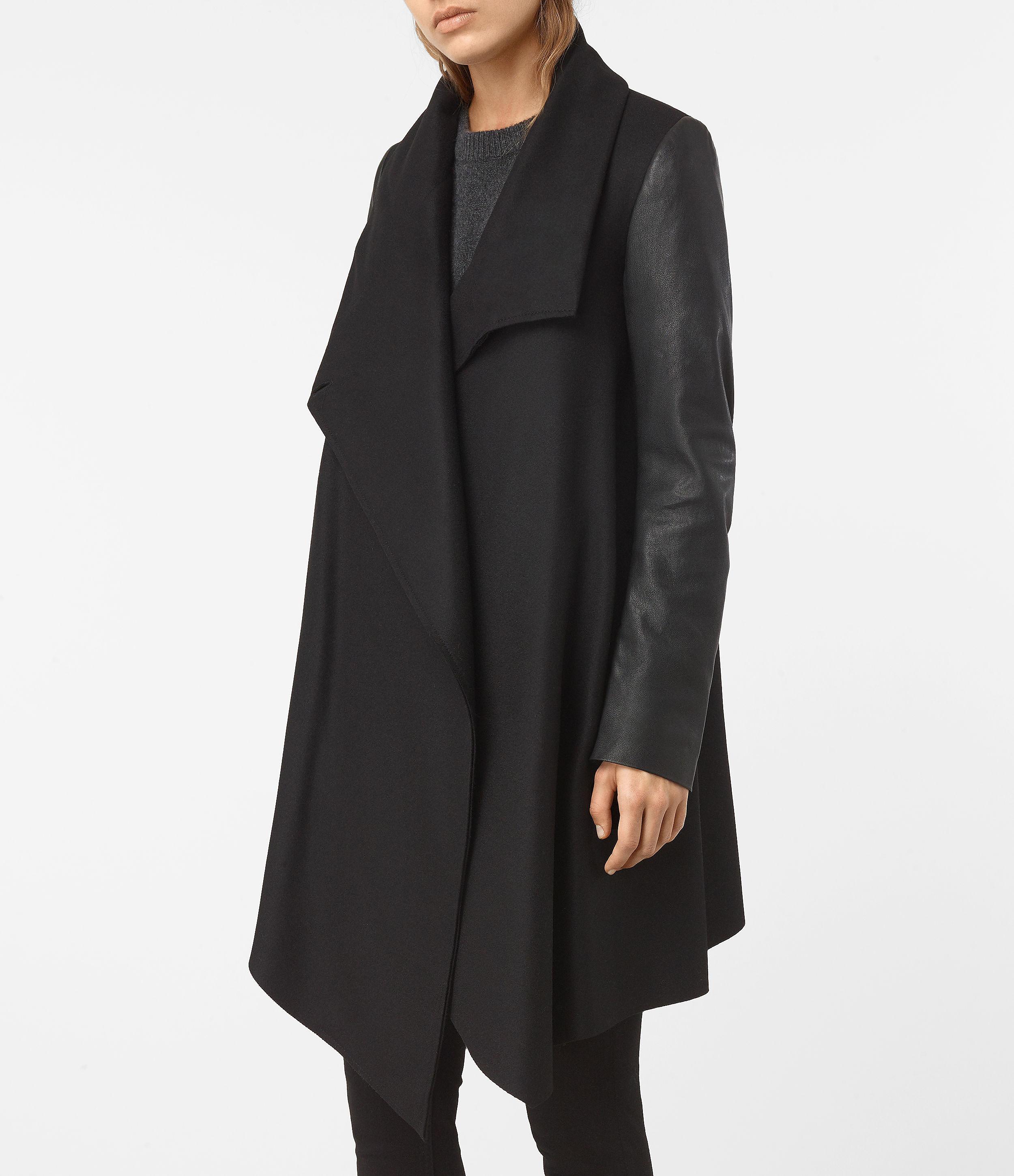 AllSaints Hyde Monument Coat in Black - Lyst