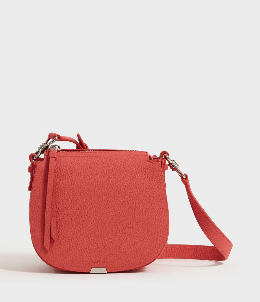 AllSaints Captain Lea Leather Small Round Crossbody Bag in Pink - Lyst
